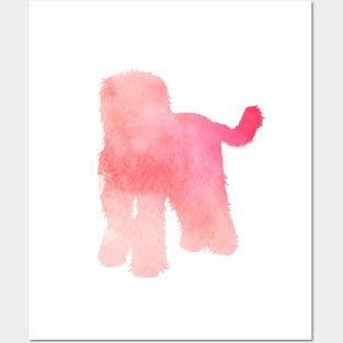 Pink Goldendoodle / Labradoodle Silhouette Posters and Art